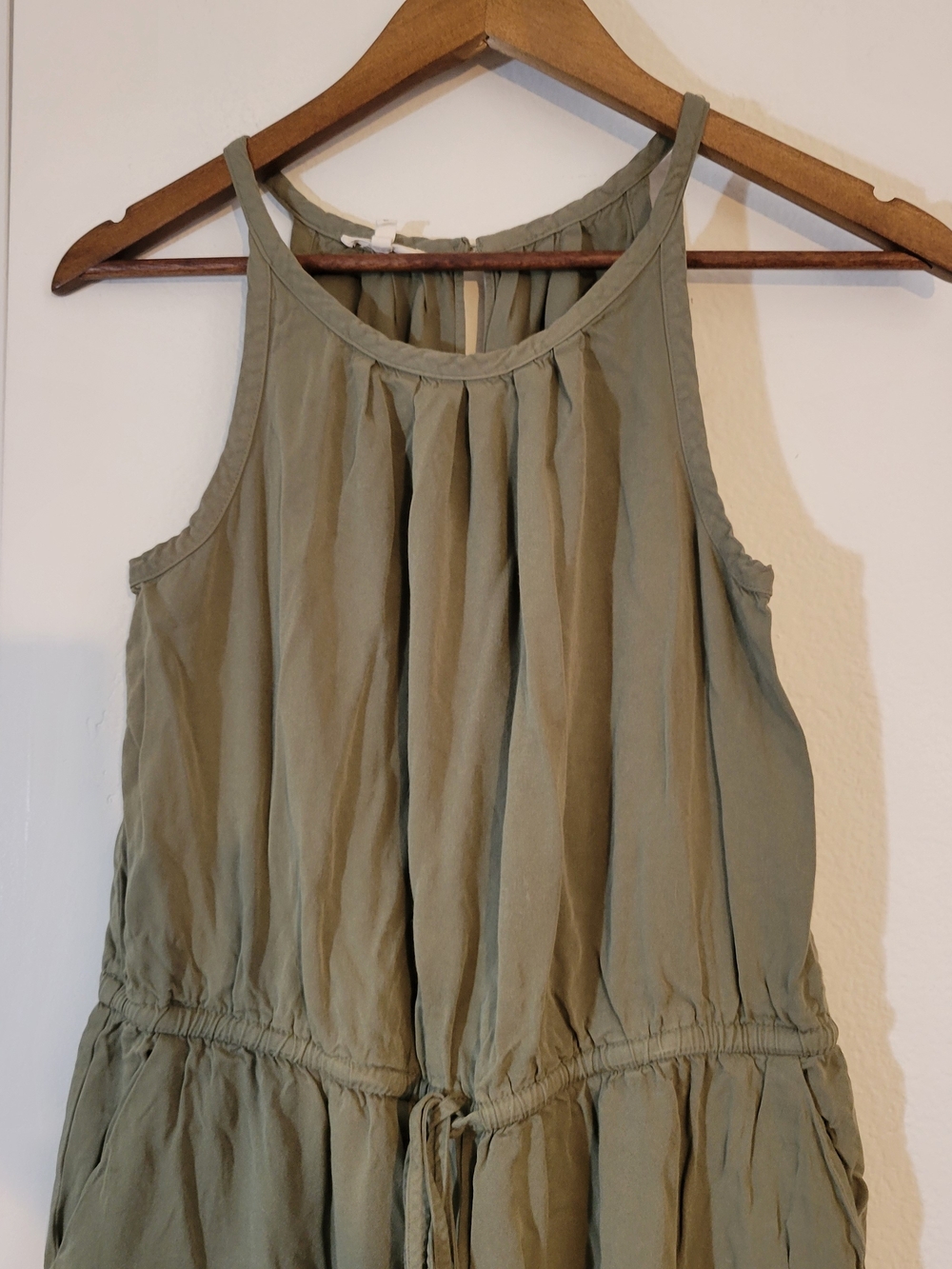 Maurices Olive Green Sleeveless Drawstring Jumpsuit - Picture 2 of 7